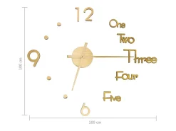 Discount Reloj 3D de pared con diseño moderno 100 cm XXL ES746394 Dorado