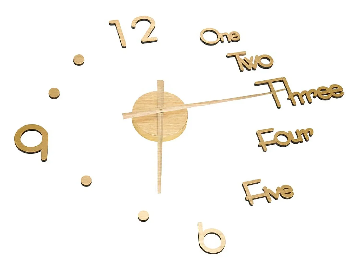 Discount Reloj 3D de pared con diseño moderno 100 cm XXL ES746394 Dorado