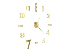 Outlet Reloj 3D de pared con diseño moderno 100 cm XXL ES897079 Dorado