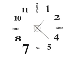 Reloj 3D de pared con diseño moderno 100 cm XXL negro ES648634