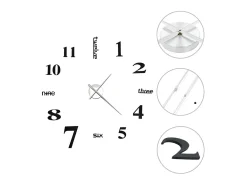 Reloj 3D de pared con diseño moderno 100 cm XXL negro ES648634