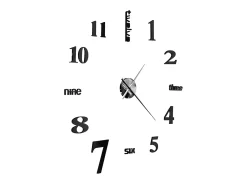 Reloj 3D de pared con diseño moderno 100 cm XXL negro ES648634