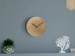 Hot OZAIA Reloj de pared Art Déco - Diámetro 50 cm - Metal - - FELINAR Dorado