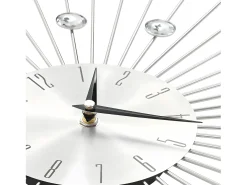 Best Reloj de pared con movimiento de cuarzo 50 cm diseño moderno ES907061 Plateado