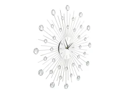 Best Reloj de pared con movimiento de cuarzo 50 cm diseño moderno ES907061 Plateado