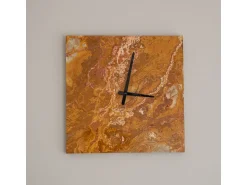 Clearance Reloj de pared cuadrado de mármol ónix verde Marru00f3n