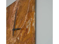 Clearance Reloj de pared cuadrado de mármol ónix verde Marru00f3n