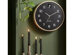 KARLSSON Reloj de pared Cuco Natural - - Ø31,5cm Negro