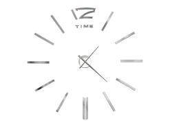 Reloj de pared 3D con diseño moderno 100 cm XXL plateado ES404526