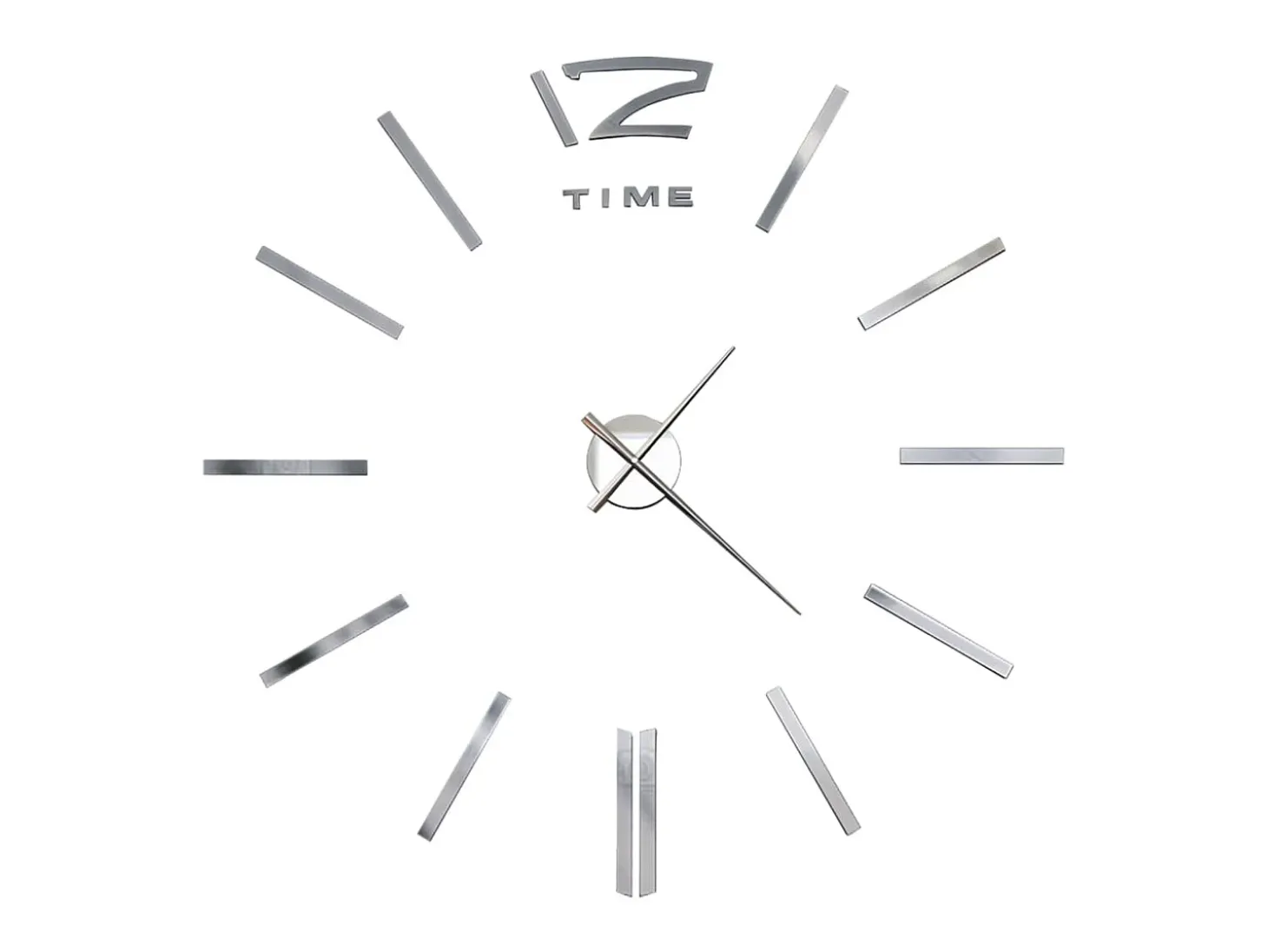 Reloj de pared 3D con diseño moderno 100 cm XXL plateado ES404526