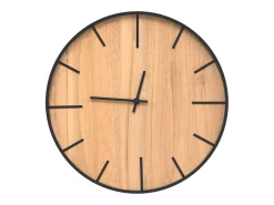 Reloj de pared de hierro y madera de ingeniería marrón Ø39 cm ES318995