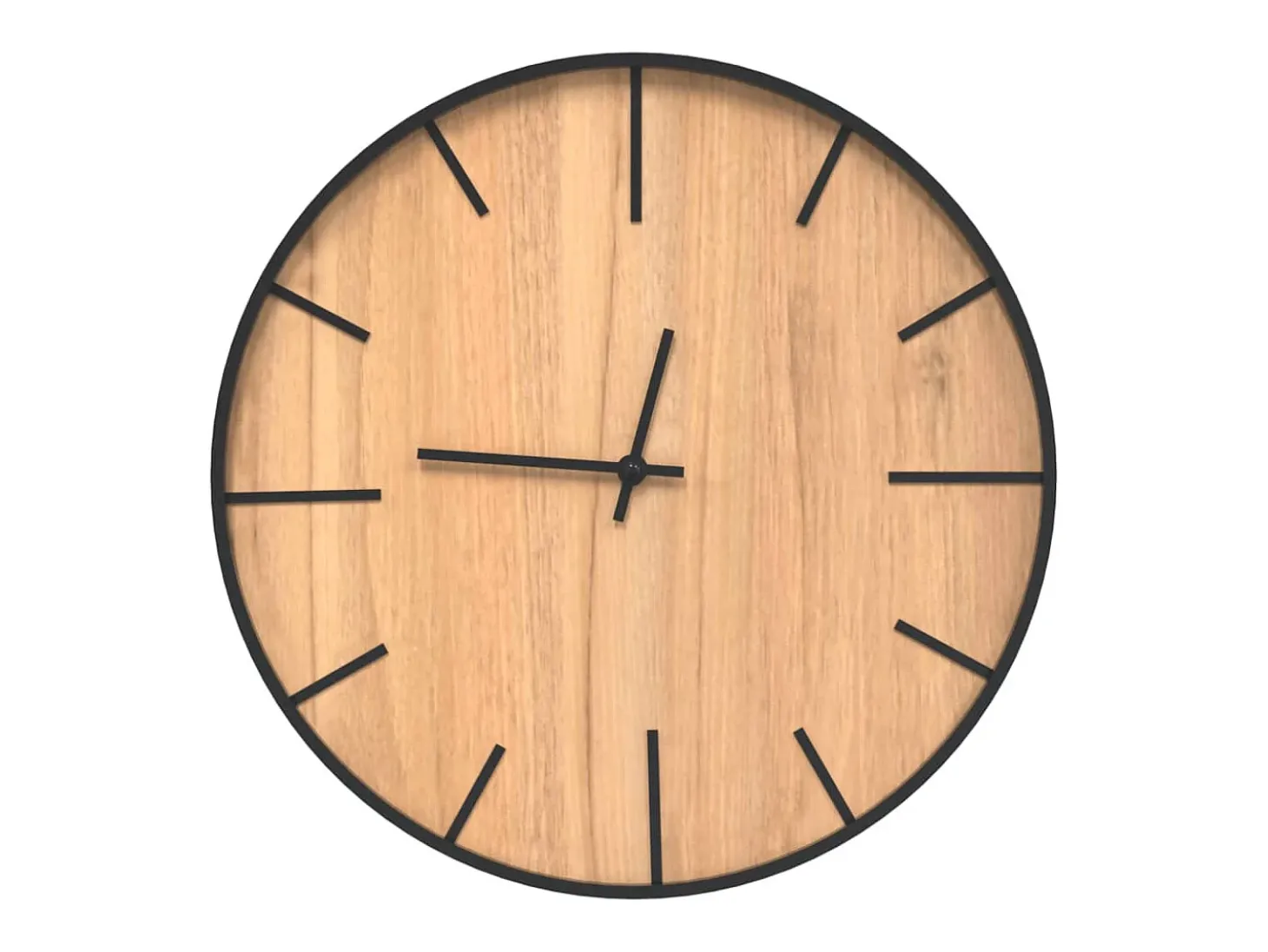 Reloj de pared de hierro y madera de ingeniería marrón Ø39 cm ES318995