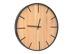 Reloj de pared de hierro y madera de ingeniería marrón Ø39 cm ES318995