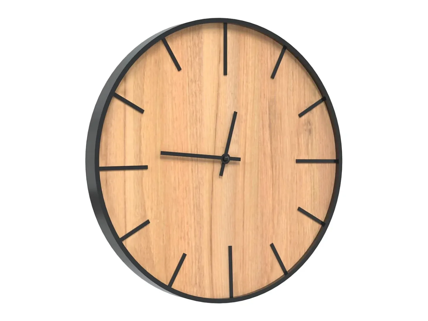 Reloj de pared de hierro y madera de ingeniería marrón Ø39 cm ES318995
