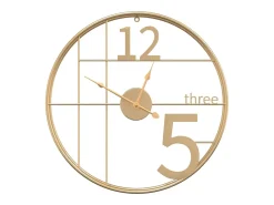 Reloj de pared de hierro dorado Ø50 cm ES121401