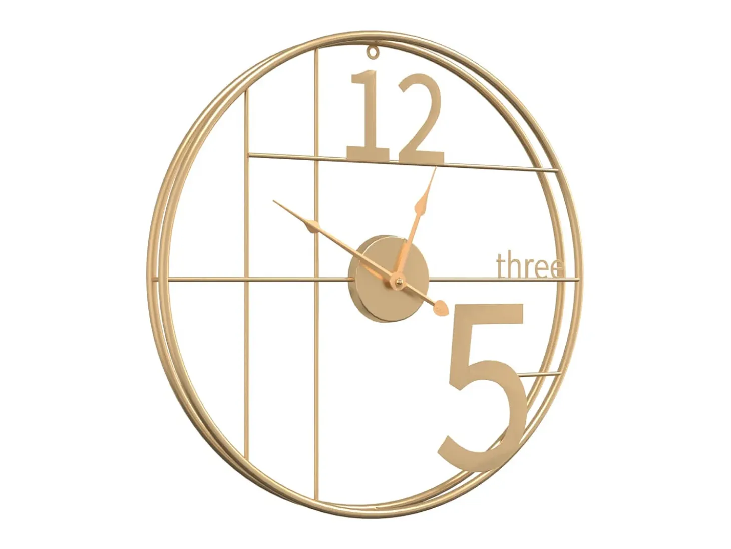 Reloj de pared de hierro dorado Ø50 cm ES121401