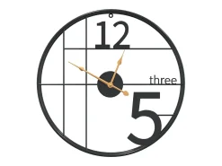Sale Reloj de pared de hierro Ø50 cm ES824264 Negro