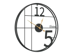 Sale Reloj de pared de hierro Ø50 cm ES824264 Negro