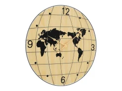 Reloj de pared de madera de ingeniería amarillo y negro Ø50 cm ES702449