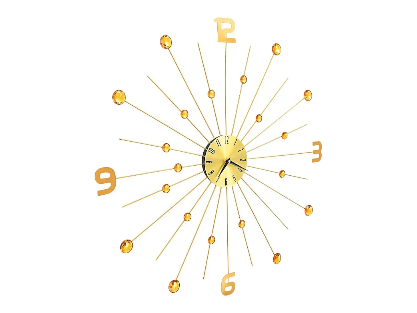 Reloj de pared de metal dorado 70 cm ES475332