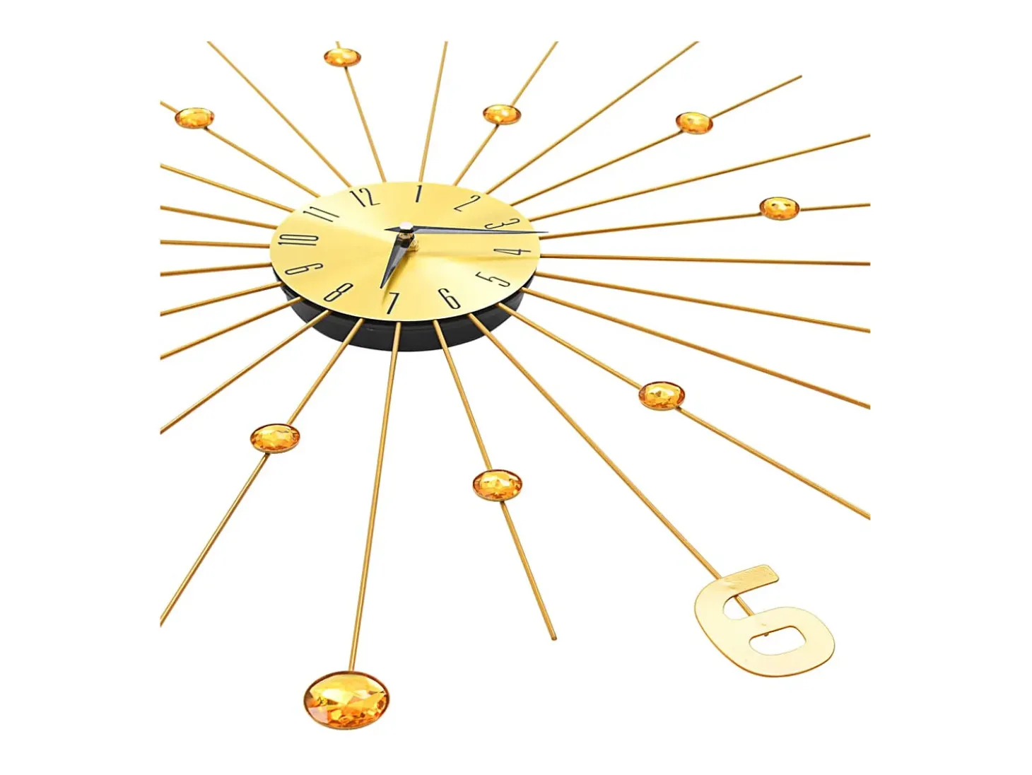 Reloj de pared de metal dorado 70 cm ES475332