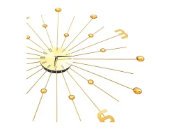 Reloj de pared de metal dorado 70 cm ES475332