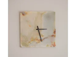 Reloj de pared de ónix esculpido a mano, tamaño grande cuadrado