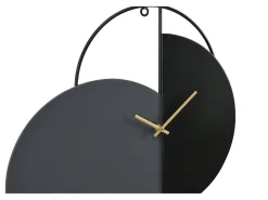 OZAIA Reloj De Pared^Reloj de pared diseño en metal - D. 45 x Alt. 77 x A. 4.5 cm - Negro y dorado - FERNIA Negro / Gris / Dorado