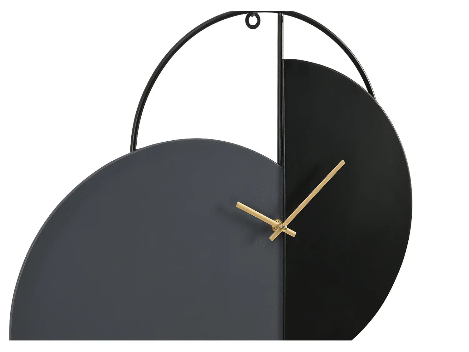 OZAIA Reloj De Pared^Reloj de pared diseño en metal - D. 45 x Alt. 77 x A. 4.5 cm - Negro y dorado - FERNIA Negro / Gris / Dorado