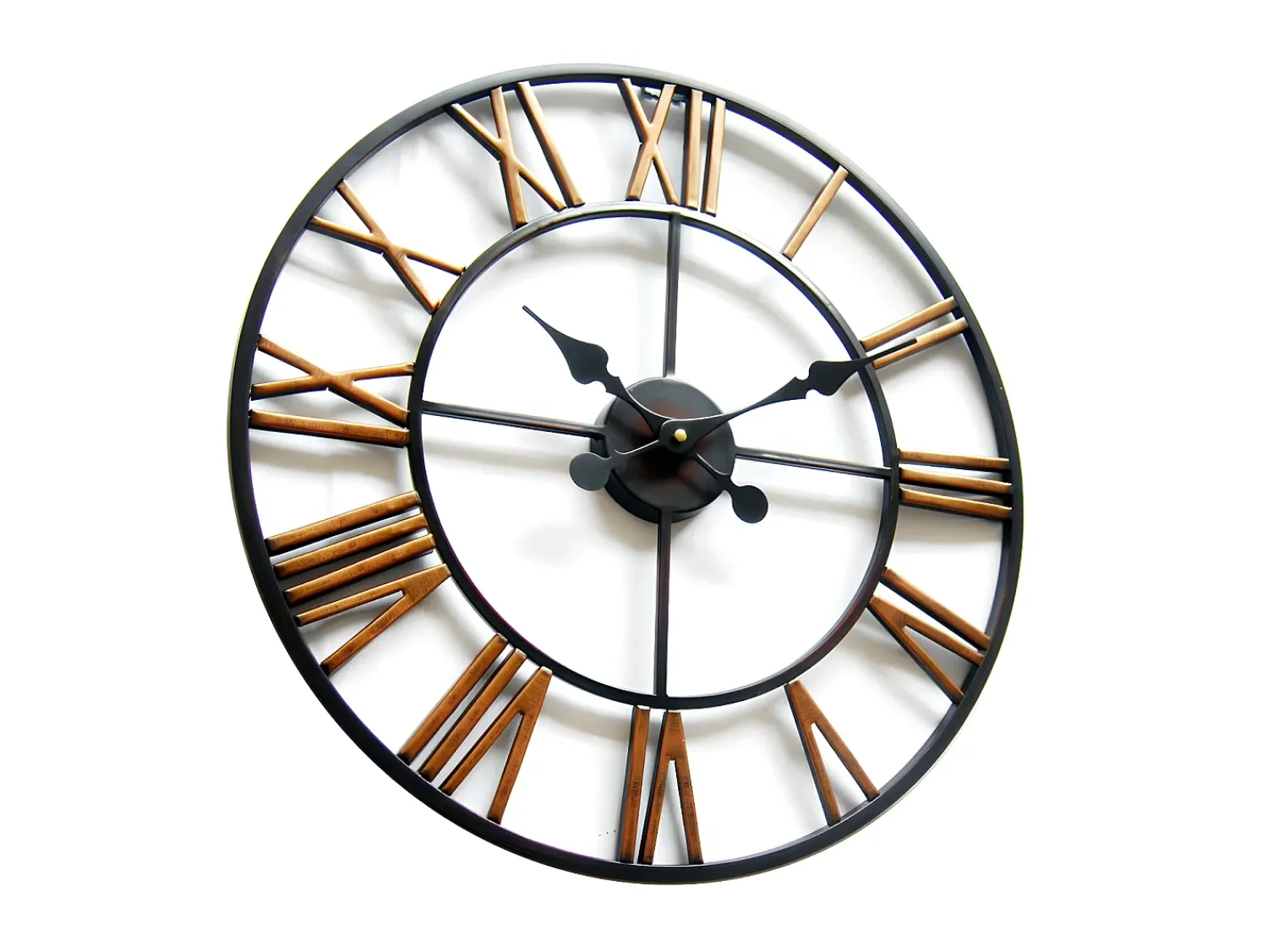INSIDEART Reloj De Pared^Reloj de pared industrial de hierro y dorado diám 50 cm IRON Bronce