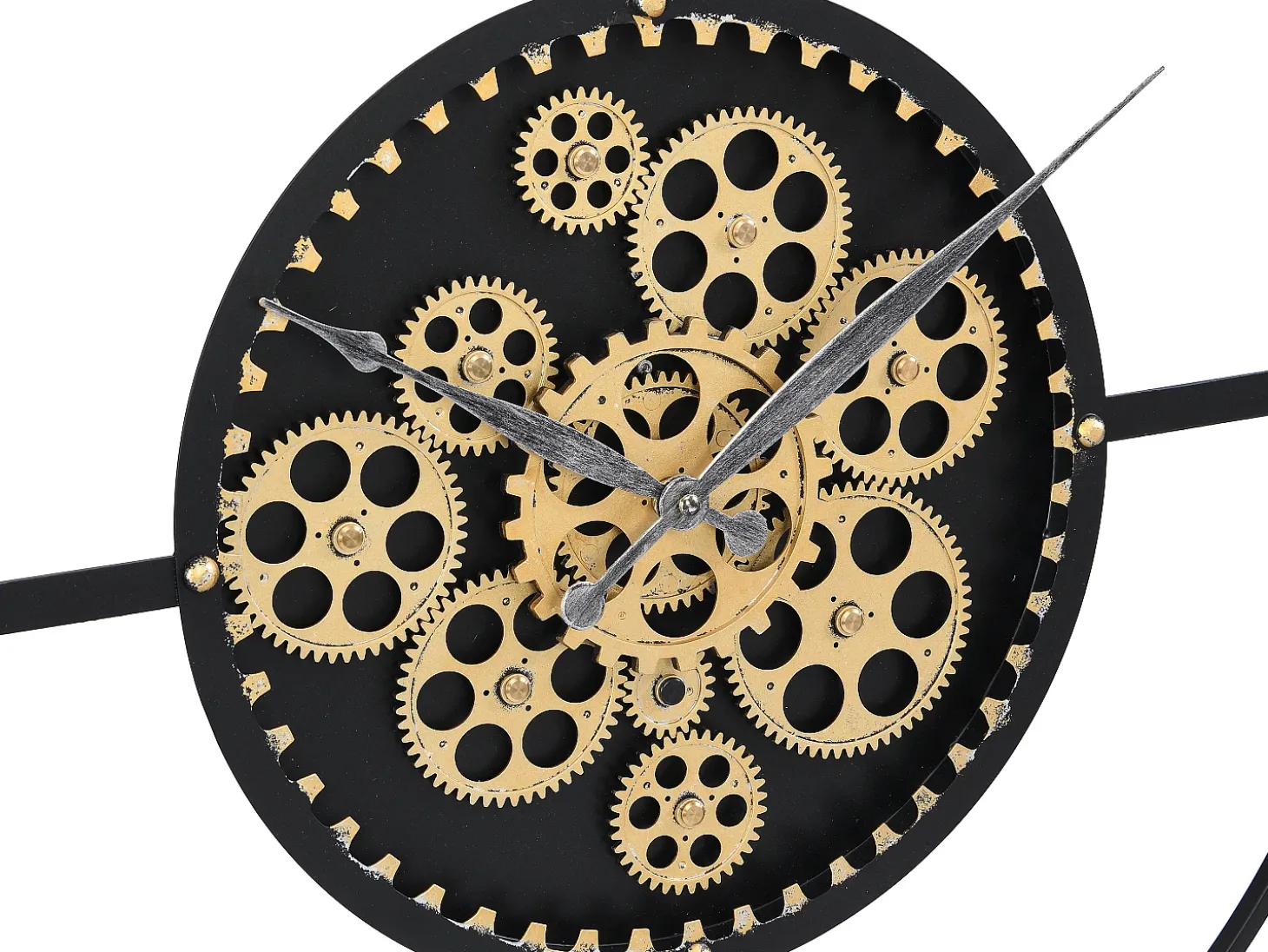 Reloj de pared industrial - D. 80 cm - metal - Negro y dorado - KARIAL