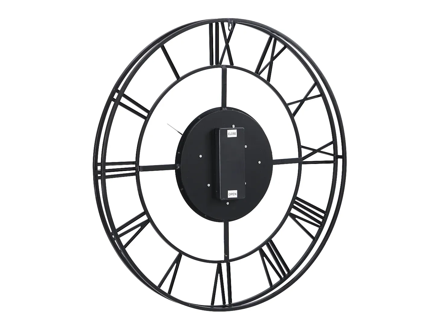 Reloj de pared industrial - D. 80 cm - metal - Negro y dorado - KARIAL
