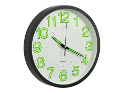 Reloj de pared luminoso negro 30 cm ES599051