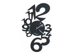 Reloj de pared Lupin de diseño moderno negro - Fabricado en Italia, acero, Ø 50 cm, estilo minimalista para salón, cocina y oficina - Artesanía