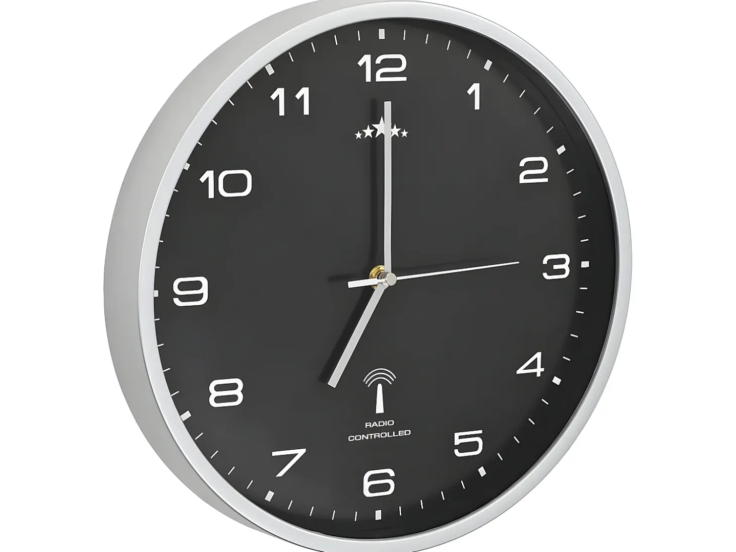 Reloj de pared radiocontrol movimiento de cuarzo 31 cm negro ES387368