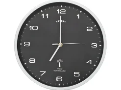 Reloj de pared radiocontrol movimiento de cuarzo 31 cm negro ES387368