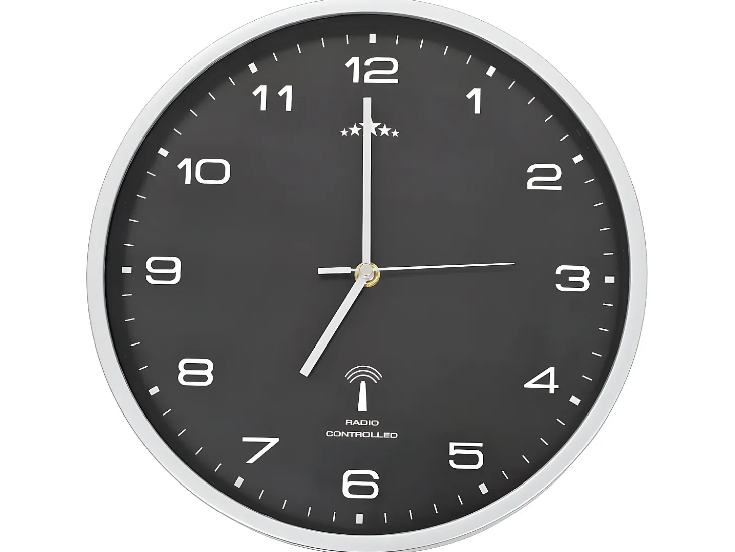 Reloj de pared radiocontrol movimiento de cuarzo 31 cm negro ES387368