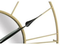 Reloj de pared redondo de metal 80 cm con espejo Stick Dorado