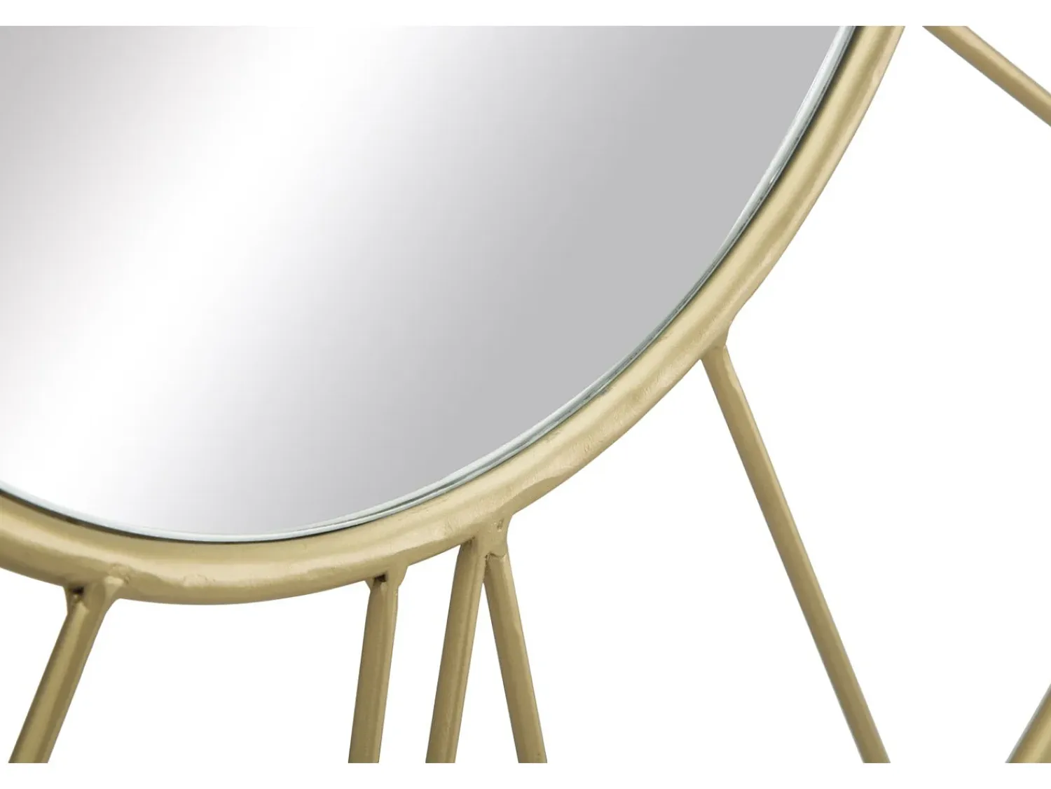 Reloj de pared redondo de metal 80 cm con espejo Stick Dorado