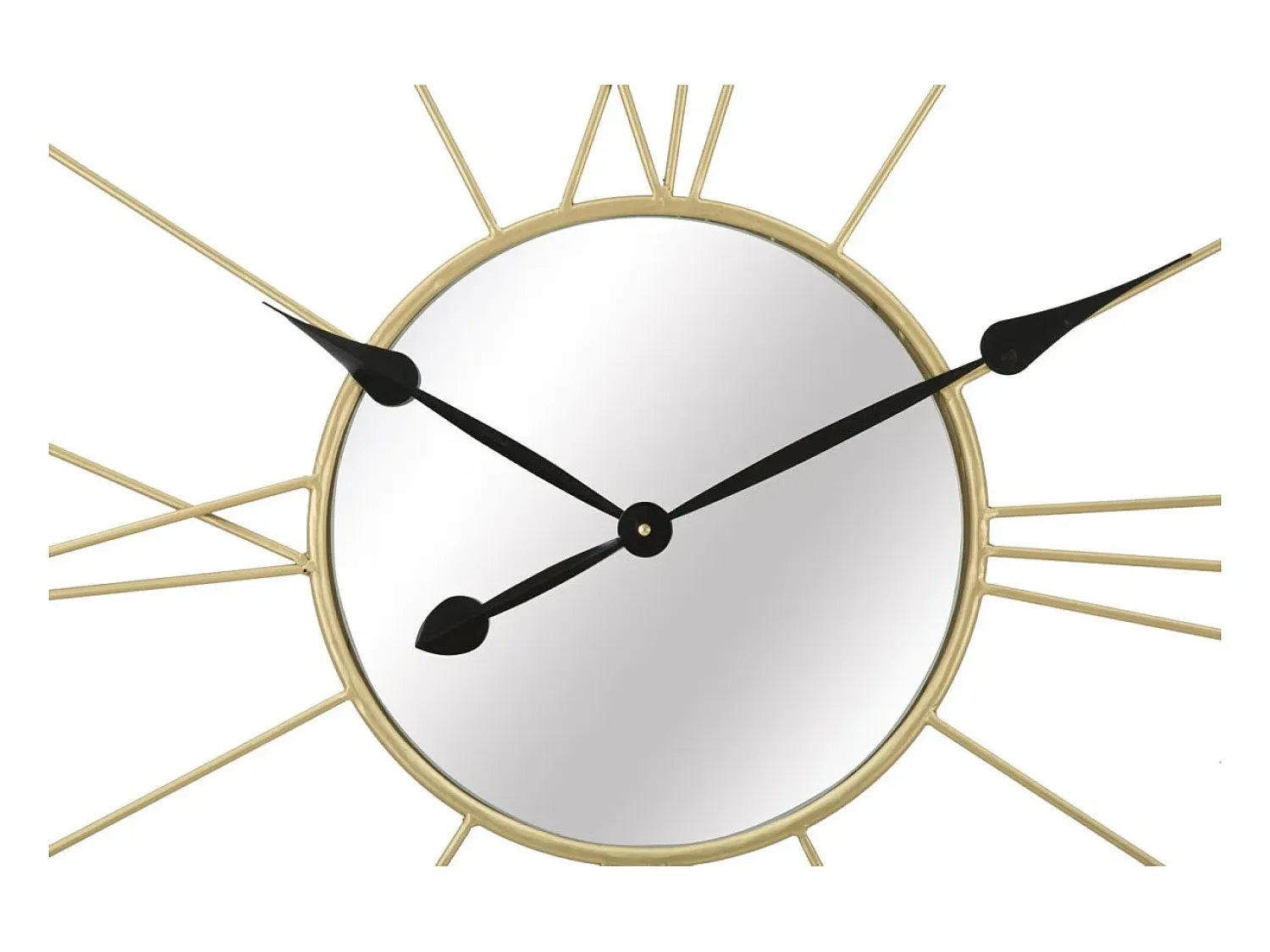 Reloj de pared redondo de metal 80 cm con espejo Stick Dorado