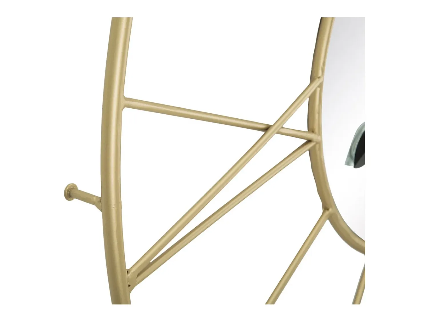 Reloj de pared redondo de metal 80 cm con espejo Stick Dorado