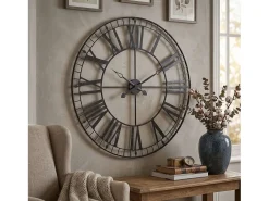 Reloj de Pared Tibor, Negro, 88 cm, para Salón y Comedor, Diseño Moderno
