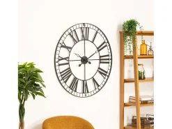 Reloj de Pared Tibor, Negro, 88 cm, para Salón y Comedor, Diseño Moderno