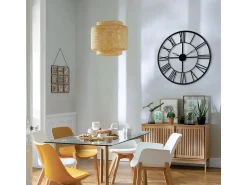 Hot Atmosphera Reloj de Pared Vintage Industrial D 36,5 cm Negro