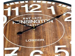 THINIA HOME Reloj De Pared^Reloj de Pared Vintage Madera Oscura Ø60cm Color natural oscuro