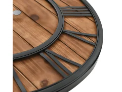 Reloj de pared vintage movimiento cuarzo madera metal 60 cm XXL ES413888