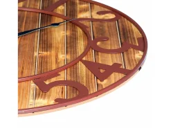 Outlet THINIA HOME Reloj de Pared Vintage Negro/Madera Oscura Ø80cm Color natural oscuro