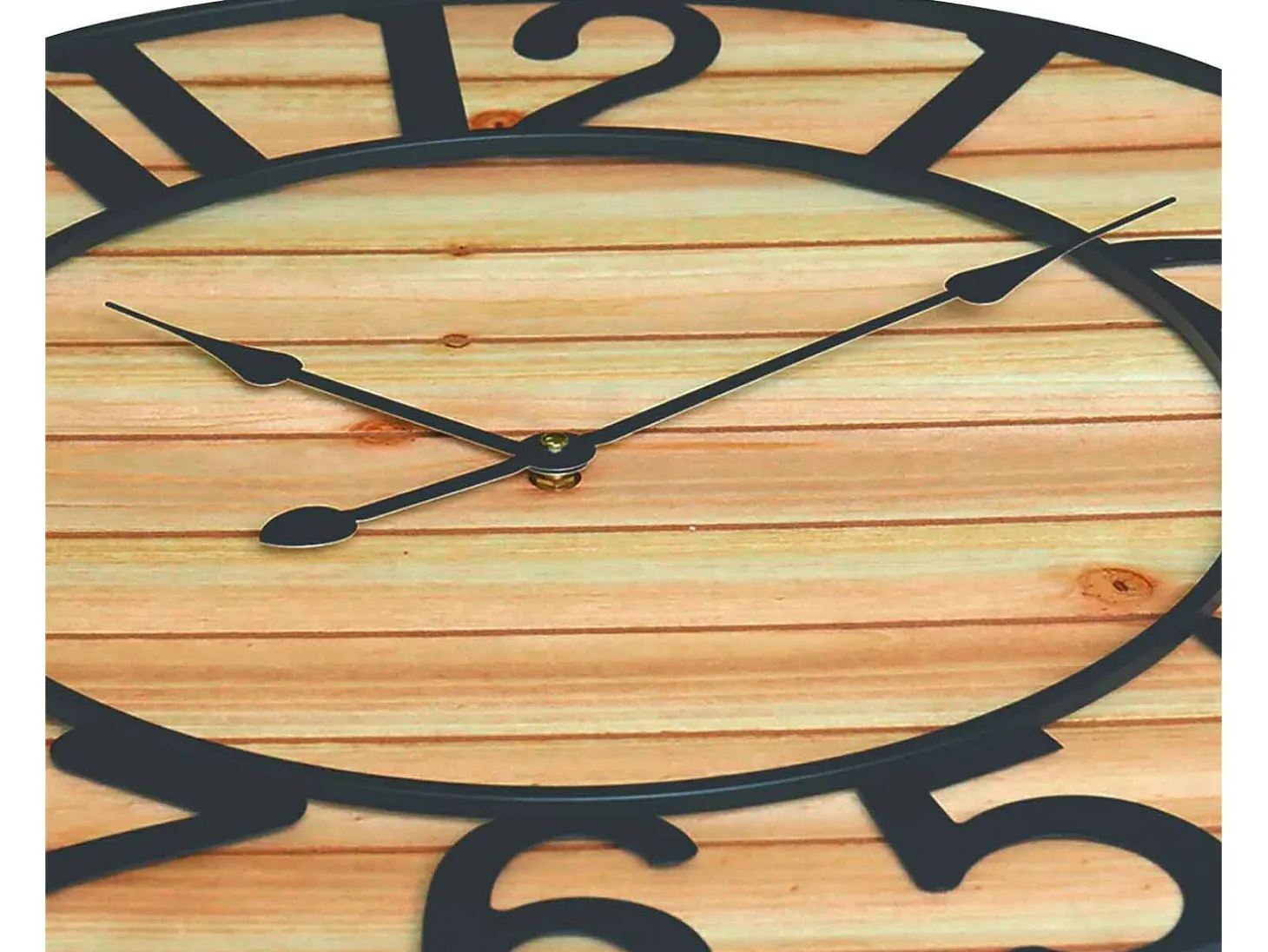 Reloj de Pared Vintage Negro/Madera Clara Ø60cm Thinia Home