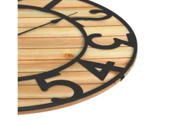 Reloj de Pared Vintage Negro/Madera Clara Ø60cm Thinia Home