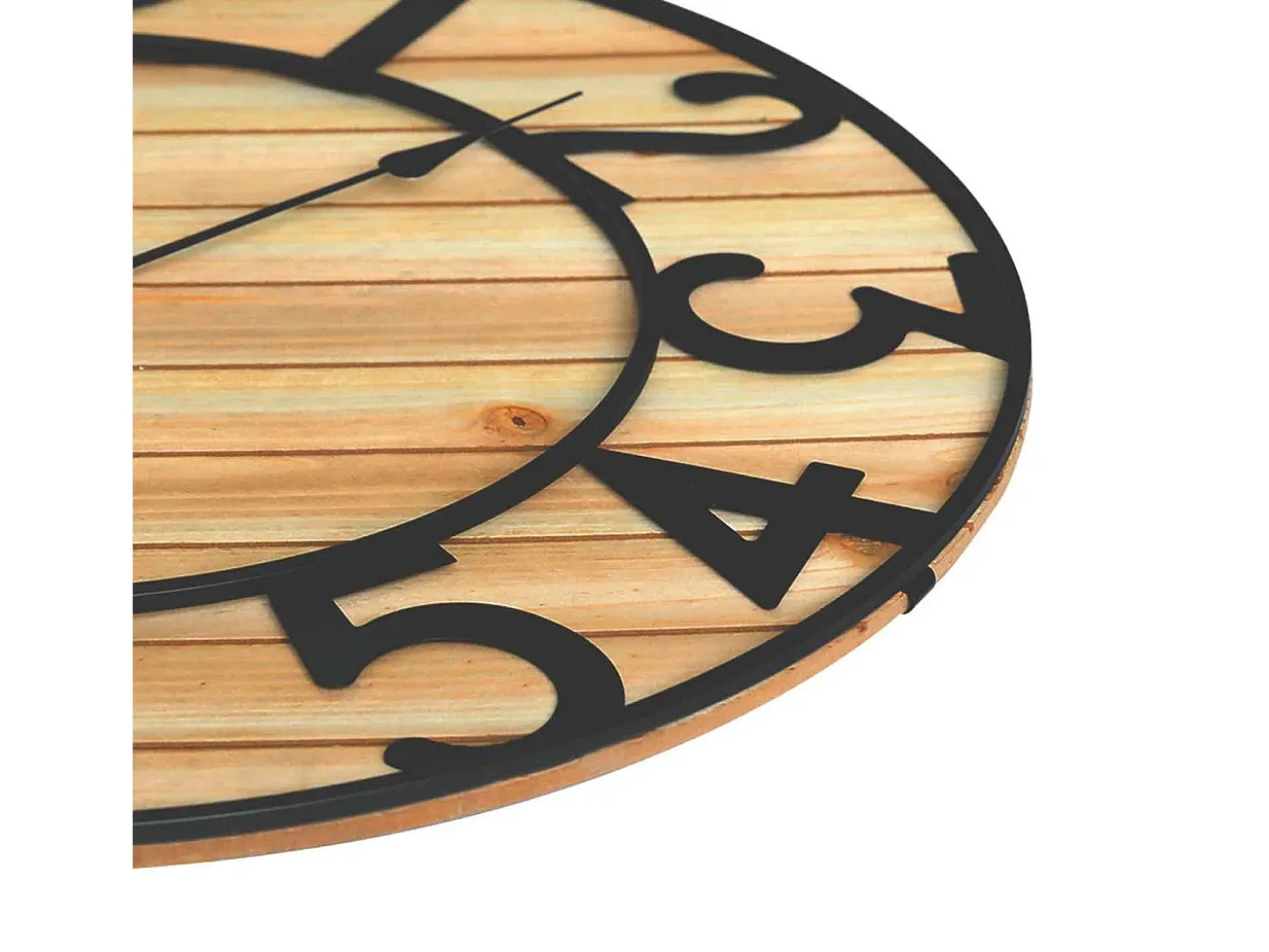 Reloj de Pared Vintage Negro/Madera Clara Ø60cm Thinia Home